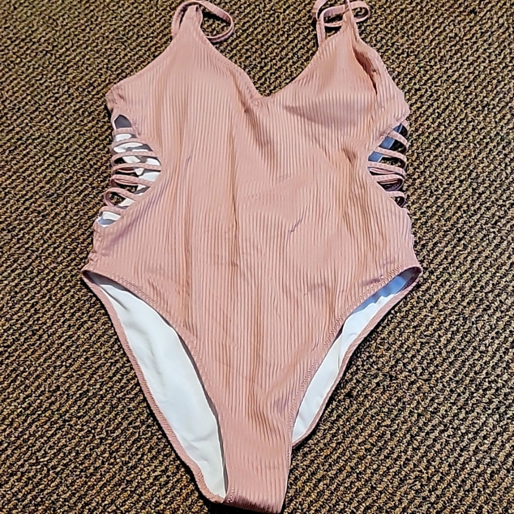 PINK by victorias secret high legged low backed one piece swimsuit bathing suit